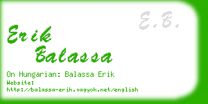 erik balassa business card